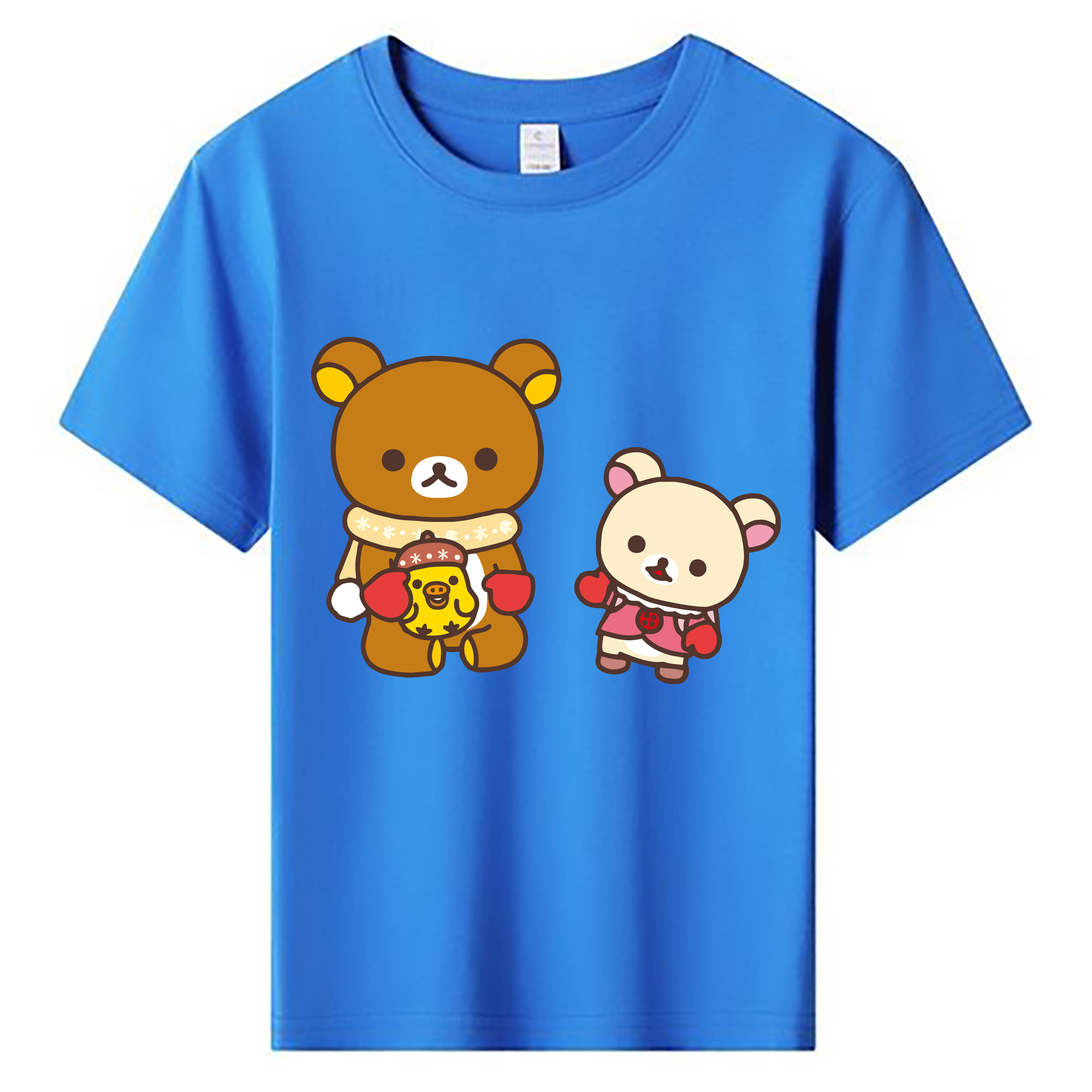 （画像用） リラックマ リラックマ キイロイトリ Rilakkuma Korilakkuma Kiiroitori 綿100％キッズTシャツ（フロントプリント）